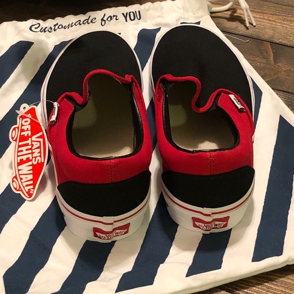 NEW🌹9.5 VANS Red Roses Asher Slip In🌹W9.5/M8/UK7 Custom - Picture 4 of 7